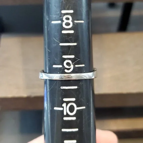 Size 9.25 925 Sterling Silver Blue Paste Gemstone Fancy Ring - Picture 5 of 7